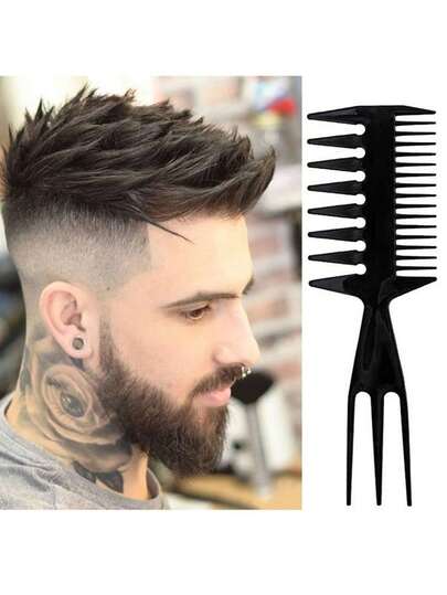 1 pieza Peine de aceite vintage para hombres, peine de tres en uno, peine insertable para peinado, peine texturizador para peinado, peine grande de estilo para la parte posterior, peine esponjoso vintage, peine profesional para peinado, adecuado para uso diario y salones de belleza