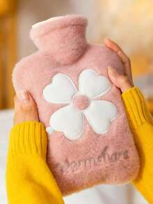 Plush Hot Water Bottle, Double-Layer Removable And Washable Hot Water Bottle, Suitable For Warming Abdomen, Body And Hands, Can Also Be Used For Office Hand And Foot Warming, Relieving Menstrual Pain, Can Be Used As A Hand Warmer And Foot Warmer, Ideal Christmas Gift And Back-To-School Gift. - Multicolor - View 2