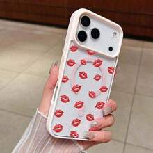 1PC Cartoon Sexy Red Lips Pattern Dopamine Color Phone Cases, Compatible With Galaxy Series (Including S25, S24, S23, S22) And 17, 17 Pro Case, 17 Pro Max Case, 17 Air, 16 Case, 15, 14, 13, 12, Pro Max. Featuring Anti-Slip Grip, Shock Absorption, And Wireless Charging Compatibility, These Autumn Phone Cases Make Perfect Gifts For Hallowe Or Christmas. For  17 Pro Max Cute Christmas Phone Case. Christmas Accessories. And Family Christmas Decoration Christmas Bookshelf Phone Case Festival Gift  16 Promax Case  17 Pro Max Case  17 Pro Max 1 Hot Selling Item Minimalist New Style Holiday Gift Fall Christmas Phone Case Stitch Friends  Case Red Lipped Phone Case  16 Case Christmas Custom Phone Case  17 Pro Case Suitable For Gifting To Lovers Phone Cases - 款式1(1件) - 查看 5