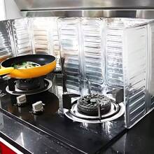 SOKANY 2 Pieces Of Kitchen And Household Stoves Cooking Splash-Proof Oil-Aluminum Kitchen Splash-Proof Cover-Anti-Stick, Anti-Oil Fume, Protection Stove, Side Shielding-Suitable For Gas Stoves, Kitchenware With Heat Preservation And Anti-Scalding Functions - Silver 2pcs - View 2