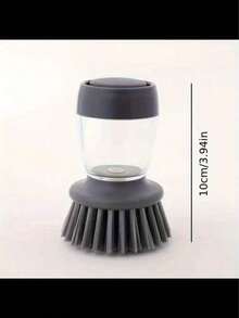 1pc Multifunctional Pot And Dish Cleaning Brush With Soap Dispenser And Stand - Durable Plastic Scrub Brush For Kitchen Sink, Pans, Saucepans - Uncharged Manual Operation Dishwashing Tool - Multicolor - View 16