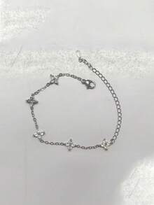 1 件女士时尚四叶草锆石不锈钢手链，适合日常佩戴、派对、母亲节礼物 - 手鍊 - 查看 11