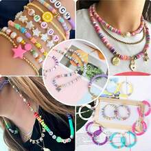 2600 piezas Kit de cuentas de arcilla DIY - Juego de pulseras de la con el Yin Yang y los Ocho Trigramas, con cuentas de cerámica suave y colorida para manualidades de joyería - Multicolor - Ver 5