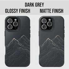 Mountain Line Design Phone Case, Minimalist Phone Case,  16 15 14 13 12 11 8 X Pro Max Plus, Tough Phone Case, Nature Lover Gift - Midnight Blue-glossy - View 8