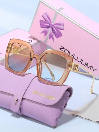  Ochelari decorativi la modă cu lentile pătrate gradiente supradimensionate ZOVUJUMY, potriviți pentru petreceri de femei, condus în aer liber, călătorii, cadou de sărbători, ținută