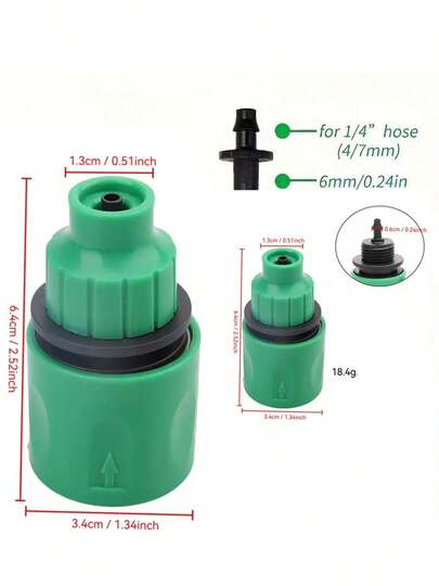 2 piezas de conectores de riego por goteo resistentes - Extremos roscados a prueba de fugas, compatibles con tubos de 4/7 mm y 8/11 mm - Para césped, jardín, granja, invernadero, sistemas de riego - Ideal para regalos de cumpleaños, Halloween, Navidad, Acción de Gracias - Accesorios de plomería duraderos, riego de jardín, conector de rosca estándar