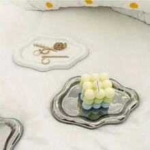 半个塑料云朵造型首饰碟，独特的珠宝托盘，时尚家居装饰，完美的圣诞礼物，贴心的新年礼物，送给他/她的理想礼物，返校季必备单品，任何房间的时尚装饰品，多功能珠宝及小物件收纳方案，非常适合节日送礼和季节性庆祝活动，房间装饰 - 彩色 - 查看 6