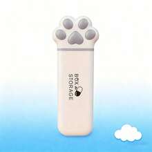 1个创意迷你猫爪印收纳盒，带3个隔层 - 便携式药盒、首饰盒和小物件收纳盒 - 耐用塑料材质，小巧设计，猫爪印盖，粉色，适合旅行、居家、办公 - 时尚实用