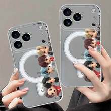 K-Pop Cute Star Design Transparent Acrylic Magnetic Phone Case Compatible With IPhone 11/11Pro/11ProMax/12/12Pro/12ProMax/13/14/13Pro/13ProMax/14Pro/14ProMax/14Plus/15Plus/15/15Pro/15ProMax/16/16Pro/16ProMax/16Plus/16E/17/17Pro/17Plus/17ProMax/17air Crystal Clear Compatible Protective Case, Scratch-Resistant Protective Case, High-Quality Acrylic, Technology Enthusiasts - White - View 6