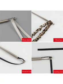 1/3件装弹簧式弹性抽绳更换工具 | 二合一松紧带插入器，适用于裤子、连帽衫和裙子 | 家居必备套装，含腰带抽绳器，免缝DIY助手 - 銀色 - 查看 7