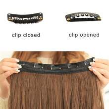 20inch 1-Pack 3/4 Full Head Curly Wave Clips In On Synthetic Hair Extensions HE008 Hairpieces For Women 5 Clips 4.5 Oz Per Piece - Medium Warm Brown,MediumWarmBrown - 中暖棕色 - 查看 7