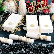 50 Pack Christmas Snowflake Paper Napkins - Cloth-Like Christmas Disposable Hand Towels, Gold Premium Quality Xmas Dinner Napkin For Home Kitchen Table Bathroom Holiday Decor,GoldSnowflake - GoldSnowflake - View 9