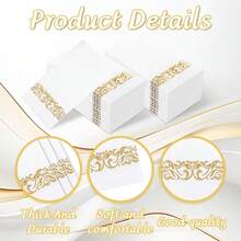 50PCS Gold Napkins Disposable - White And Gold Paper Napkins - Cloth-Like Feel Dinner Paper - Elegant Heavy Duty Hand Towels For Bathroom Than1ks 1giving Party Bridal Decorative Reception,White-1 - 白色-1 - 查看 4