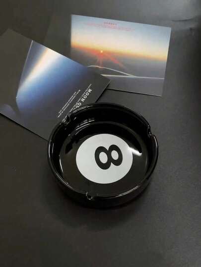 Cenicero cerámico negro único de 8 pétalos - Adecuado para salas de billar, bares en casa y fiestas | Regalo ideal para hombres, regalo de cumpleaños creativo