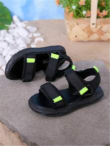 2-5 Years Old Kids' Sandals Beach Shoes, New Summer Styles, Boys' Open Toe Sandals, Soft Sole, Girls' Elementary School Sports Sandals - Black - View 3