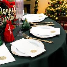 50 Pack Christmas Snowflake Paper Napkins - Cloth-Like Christmas Disposable Hand Towels, Gold Premium Quality Xmas Dinner Napkin For Home Kitchen Table Bathroom Holiday Decor,GoldSnowflake - GoldSnowflake - View 5
