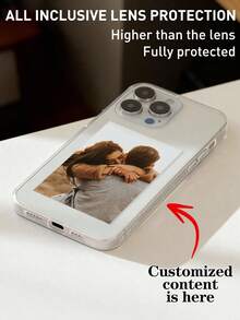 1 pieza Funda de teléfono transparente, suave y de moda, personalizable con diversos paisajes de vida personalizados, adecuada para familia, bebé, amigos, compatible con iPhone 11/12/13/14/15/16 Pro Max, A55/A54/A53/A14, S25/S24/S23 - transparente - Ver 5