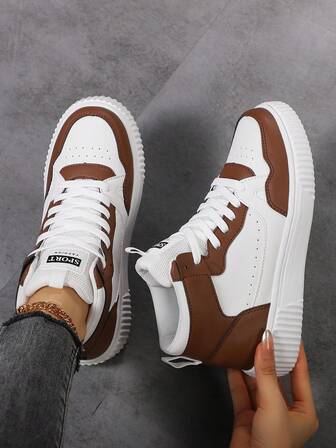 Women High-Top Fashionable Casual Sports Shoes, Multi-Functional For School, Back To School Athletic Sneakers, Autumn/Winter