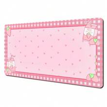 1pc Cute Pink Gaming Mouse Pad With Stitched Edges, Natural Rubber Base, Suitable For Office And Gaming - Multicolor - View 14