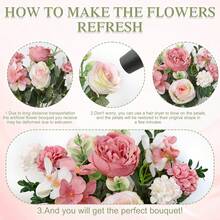 Bó hoa mẫu đơn giả thêu lụa (1/80 bông), hoa hồng giả, thích hợp trang trí mùa xuân/thu, bình hoa cưới, nhà cửa, nhà hàng, phòng ngủ, nhà bếp, phòng tắm, quà tặng Ngày của Mẹ, tiệc sinh nhật, trang trí sân vườn ngoài trời. - Hồng - Xem 6