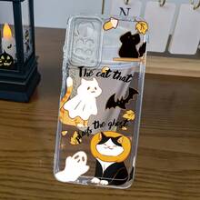 Funda Transparente de Gato de Navidad para Xiaomi Redmi Note 13 Pro/Note 13/Note 13R/Note 12 Pro/Note 11T Pro/Note 12T Pro/Note 11 Pro/Note 10/Note 9 Pro/Note 8 Pro/Note 8/K60/K50/K40S/K30/A3/9i/9C/9A/9/13C/12C/10X/10C/11 Lite/14/12 Lite Funda de Teléfono Cámara TPU a Prueba de Golpes - Colores mixtos - Ver 10