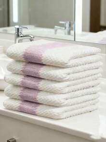 10pcs/5pcs Random Color Soft Towels, Quick Drying Face Towels, Reusable Square Makeup Remover Towels (9.8in*9.8in), Soft & Skin-Friendly Face Cloths, Portable Cleaning Tool, Multipurpose For Travel - Multicolor - View 7