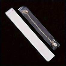 100个透明自粘密封袋，适用于珠宝首饰收纳、项链手链包装等，文具笔礼品细长OPP密封袋，小型企业用品