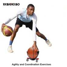 1件篮球训练器材，低重心训练器，运球突破滑行器，速度敏捷协调训练工具，高密度PP材质防滑减震可调节篮球控球辅助装置