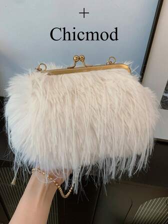 时尚卡其色翻盖链条毛绒手提包，百搭女士单肩包，适合日常通勤，适合购物、钱包、年轻女士、大学生、新手、办公室白领。非常适合办公室、大学、工作、商务、通勤、户外活动、旅行和短途旅行。
