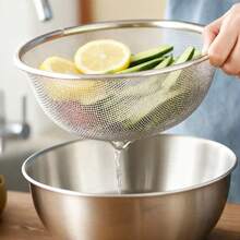 2 Pieces Stainless Steel Drain Basket And Sink Set, Large Fruit Mesh Basket, Sink, Microporous Strainer, Suitable For Washing Vegetables, Fruits And Rice, Dishwasher , Perfect For Pasta And Berries. - Multicolor - View 3