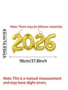 3个2026金色箔气球，连体2026数字箔气球 - 优雅的金色气球设计，非常适合婚礼、圣诞夜、毕业典礼、新年夜和派对装饰，可用作拍照道具、圣诞家居装饰，2026圣诞金色 - 彩色 - 查看 9