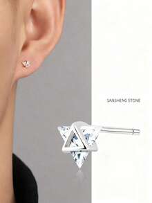 1 par de brincos masculinos com design geométrico simples, brincos triangulares da moda, adequados para uso diário, viagens, festas, presentes de aniversário e qualquer ocasião