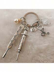 Medical Tools Keychain Set – Stethoscope, Syringe & Mask Keychain, Perfect Nurse Gift, Medical Accessories For Nurses & Healthcare Workers - Black - View 11