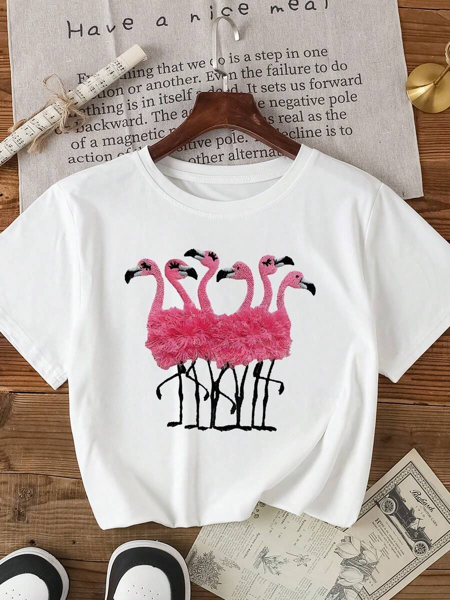 Casual Versatile Solid Color Crew Neck Short Sleeve T-Shirt - White - View 1