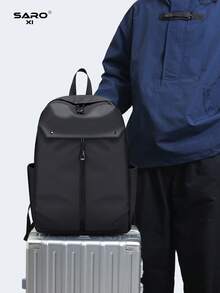 saroxi Men's Black Casual Lightweight Backpack, Portable Suitable For Travel, School, Large Capacity, Gift For Men - Black - View 4