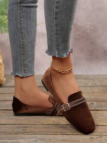 French Retro Square Toe High Vamp Mary Jane Shoes, Women's Comfortable Fashion Casual Shoes, Spring/Autumn New Arrival - Coffee Brown - View 5