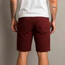 Set Of 4 Men's Twill Bermuda Shorts, Sizes 36 To 46 - 米色-酒紅色-卡其色-赭色 - 查看 3