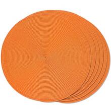 FunWheat Round Braided Placemats Set Of 6 Table Mats For Dining Tables Woven Washable Non-Slip Place Mats 15 Inch(Orange, 6pcs),Orange15inchessetof6 - Orange15inchessetof6 - View 1