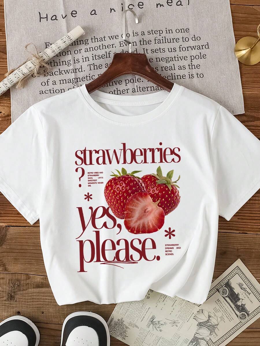 Casual Versatile Solid Color Round Neck Short Sleeve T-Shirt - White - View 1