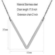 MOMOL Sideways Initial Necklace 18K Gold Plated Stainless Steel Large Big Letters Pendant Necklace Script Name Monogram Necklaces For Women,VSilver - VSilver - 查看 5