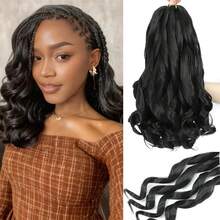 French Curl Braiding Hair, 12 Inch Curly Braiding Hair 8 Packs Bouncy French Curl Crochet Braids For  Pre Stretched Loose Wavy Extensions (1B, 12Inch),1B - 1B - 查看 1