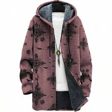 - Sudaderas de moda para hombre, con cierre completa, holgada, casual, con forro polar, para invierno, con bolsillo - Rosa (Rosa gótica) + M - Ver 3
