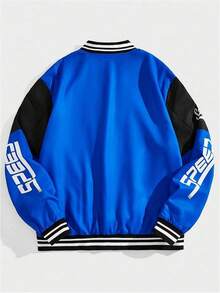 Mens Racing Button Down Graphic Jackets Car Racing Men Motorcycle Outerwear StreetwearChristmas 32UW - 藍色多色 - 查看 5