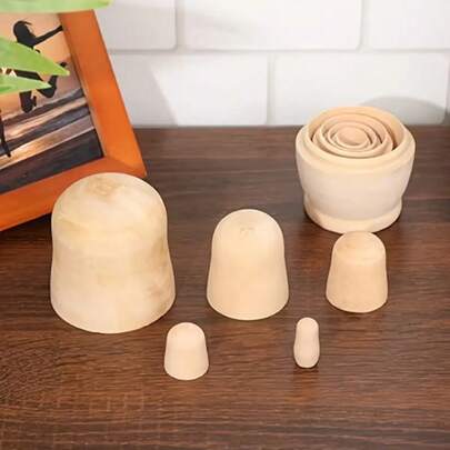 Búp bê Matryoshka tự làm vẽ tay năm mảnh - Thích hợp cho việc sáng tạo hội họa. Búp bê được đánh bóng mịn có thể được sử dụng trong các lớp học nghệ thuật và các dự án thủ công sáng tạo.