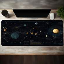 Large Esports Gaming Mouse Pad With Black & Gold Cosmic Planet Network Pattern, Anti-Slip Washable Rubber Base, Oversized Desk Mat, Ideal Gift For Gamers, Fashionable Office Desk Decor And Study Accessory - Multicolor - View 10