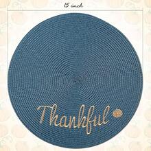 Round Placemats Set Of 6 Table Mats For Than1ks 1giving Tables Washable Non-Slip Place Mats 15 Inch For Fall(Thankful,6pcs),Thankful15inchessetof6 - Thankful15inchessetof6 - View 7