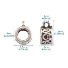 Craftdady 20Pcs Antique Silver Column Bail Beads  Metal Carrier Bead Hanger Connector Links Inner Diameter 5mm For Pendant European Jewelry MaFKing,AntiqueSilverColumn-3 - 古董銀柱-3 - 查看 5