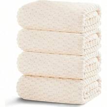 Toallas de Baño de 4 PackToallas de Vellón Coral Suaves y Cómodo Fuerte Absorción de Agua y Secado Rápido Toalla Playa Multipropósito para Cuerpo Deportes Yoga SPA Fitness 28x56inches Beige - Beis - Ver 1