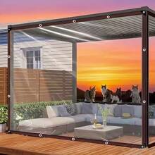 1pc Reinforced Plastic Film With Eyelets On Edges, Suitable For Outdoor Windproof And Waterproof Use - Multicolor - View 8