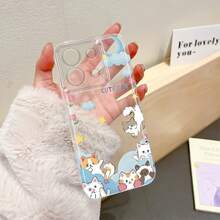 Funda de Teléfono Moon Cat Compatible con Redmi 10, 12C, 13, 14C, A1, A2+, A3, Note 8, 9, 10, 11S, 12, 13, 14 Pro+,  10T, 11 Lite, 13T, 14, 14T Pro, Poco C61, C65, C75, M4 Pro, M5S, M6, X3, X4, GT, X5, X6, X7 Pro, F3, F4, F5, F6 Pro Funda Protectora de TPU Transparente a Prueba de Golpes de Cobertura Completa, Creativa y a la Moda - Colores mixtos - Ver 6
